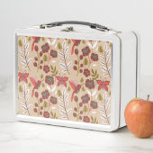 Lunch Box Fleurs motifs florales sans soudure, oiseaux, papi (En situation)