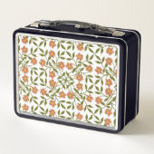Lunch Box Fleurs orange, motif floral, verdure, Boho (Dos)