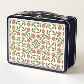 Lunch Box Fleurs orange, motif floral, verdure, Boho (Devant)