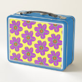 Lunch Box Fleurs vert violet brillant Monogramme (Dos)