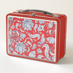 Lunch Box Fleurs vintages rouges mignons motif