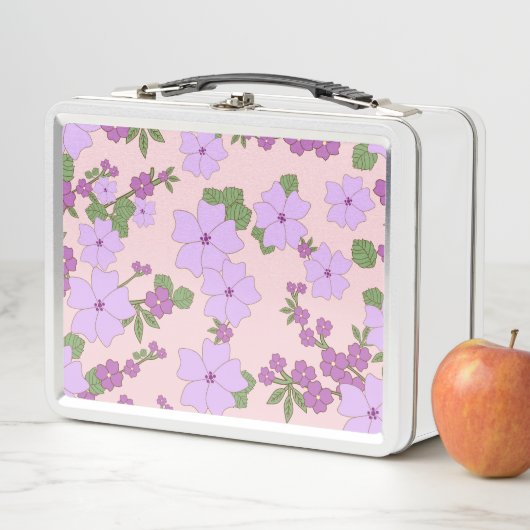 Lunch Box Fleurs Violettes, Modèle Floral, Motif De Fleurs (En situation)