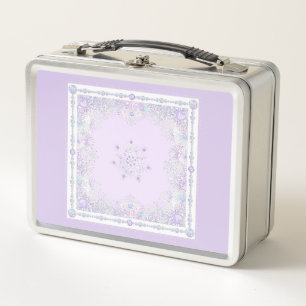 Lunch Box flocon de neige violet clair et coeur étincelant