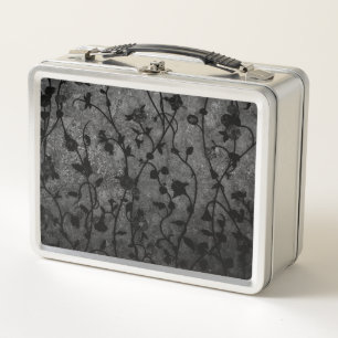 Lunch Box Floral antique gothique noir et blanc