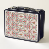 Lunch Box Floral Boho Pattern in Red, Pink & Teal (Dos)