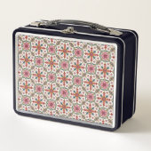 Lunch Box Floral Boho Pattern in Red, Pink & Teal (Devant)