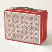 Lunch Box Floral Boho Pattern in Red, Pink & Teal (Dos)