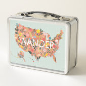 Lunch Box Floral USA Map - Wild Garden (Dos)