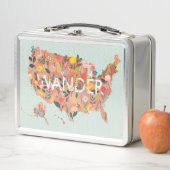 Lunch Box Floral USA Map - Wild Garden (En situation)
