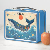 Lunch Box Floral Whale Kid's (En situation)