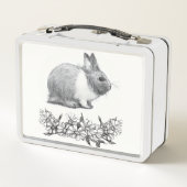 Lunch Box Fluffez le lapin. Carton noir monochrome (Dos)