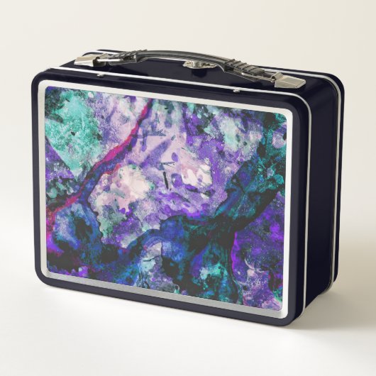 Lunch Box Fluorite Crystal Geode Marbre Abstrait (Dos)