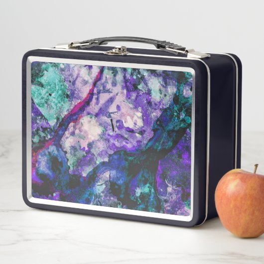 Lunch Box Fluorite Crystal Geode Marbre Abstrait (En situation)