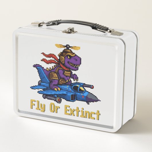 Lunch Box Fly Or Extinct Pixel Art Dinosaure Pilote De Chass (Devant)
