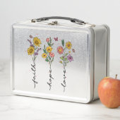 Lunch Box Foi, Espoir, Amour - Floral Inspirationnel (En situation)