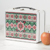 Lunch Box Foire de Noël/hiver île rouge et verte (En situation)