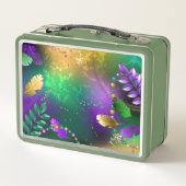 Lunch Box Fond iridescent de mardi gras avec des perles (Dos)