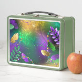 Lunch Box Fond iridescent de mardi gras avec des perles (En situation)