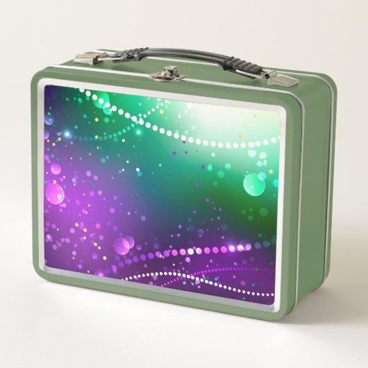 Lunch Box Fond violet festif de Mardi Gras (Devant)