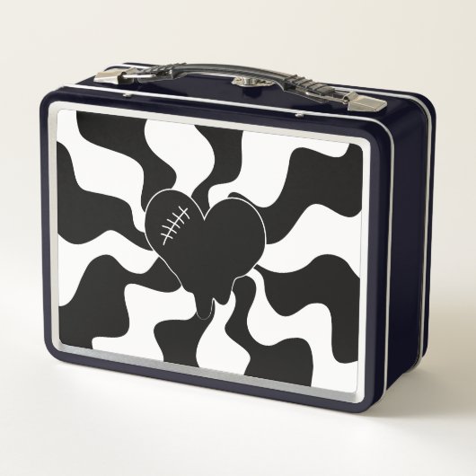 Lunch Box Fonte cardiaque en noir et blanc (Dos)