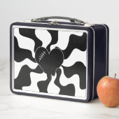 Lunch Box Fonte cardiaque en noir et blanc (En situation)