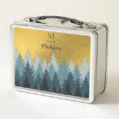 Lunch Box Forêt Arbres Golden Paysage Baby Monogramme (Dos)