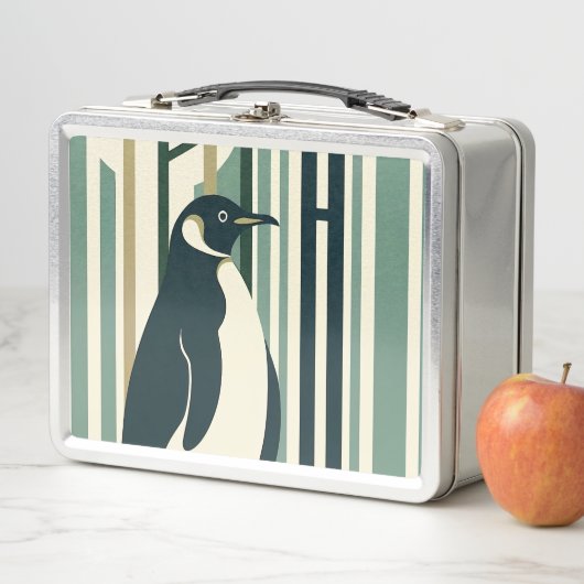 Lunch Box Forêt d'illustration de pingouin à crème verte d'o (En situation)
