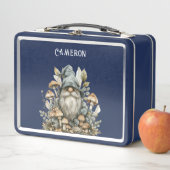 Lunch Box Forêt enchantée personnalisée Gnome Marine Bleu (En situation)