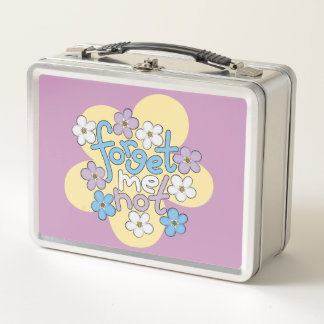 Lunch Box Forget-Me-Nots and Message on Vibrant Floral Motif