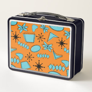 Lunch Box Formes atomiques MCM Turquoise sur orange