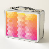 Lunch Box Formes Hexagones géométriques jaune rose (Dos)