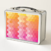 Lunch Box Formes Hexagones géométriques jaune rose (Devant)
