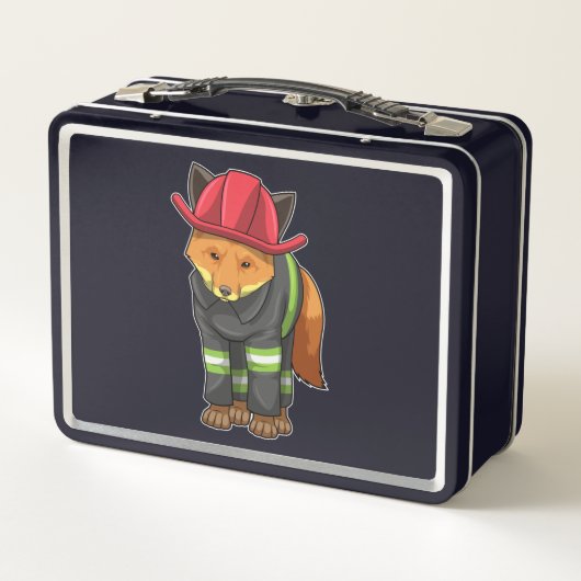 Lunch Box Fox as Firefighter avec Helmet (Dos)