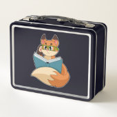 Lunch Box Fox as nerd with Book & Glasses (Dos)