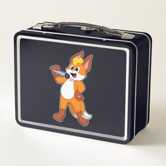 Lunch Box Fox as Singer with Microphone (Dos)