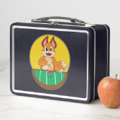 Lunch Box Fox at Poker avec des jetons de Poker (En situation)