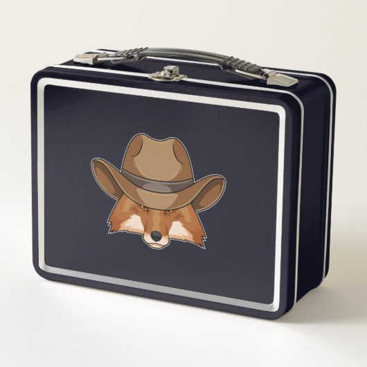 Lunch Box Fox comme Cowboy avec Casquette (Devant)
