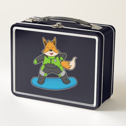 Lunch Box Fox en Snowboard avec Snowboard (Devant)