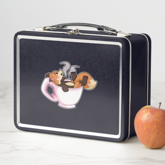 Lunch Box Fox with Coffee (En situation)