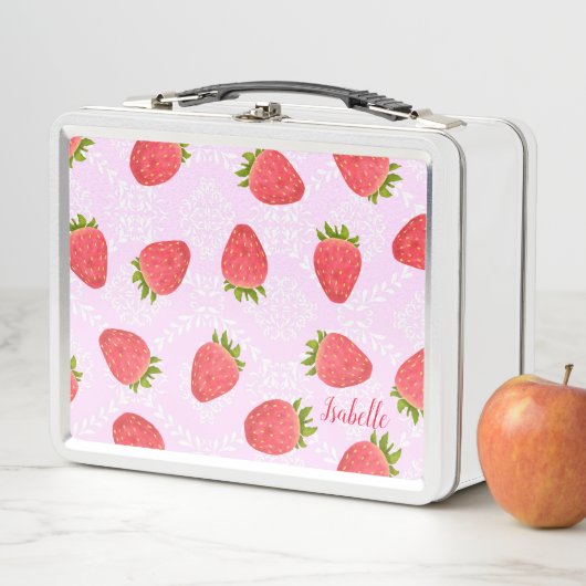Lunch Box Fraise rose (En situation)
