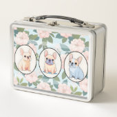 Lunch Box Français Bulldogs classique fleurs arrière - plan (Devant)