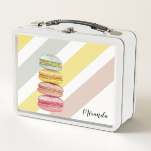 Lunch Box Français Macarons aquarelle peinte à la main