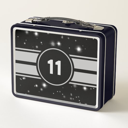 Lunch Box Frappe de course noir et argent (Dos)