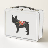 Lunch Box Frenchie Chien race Boho Floral Silhouette (Devant)