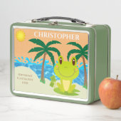 Lunch Box Frog Beach personnalisable ajouter un nom texte (En situation)