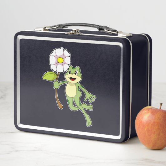 Lunch Box Frog with Flower. (En situation)