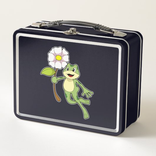 Lunch Box Frog with Flower. (Devant)