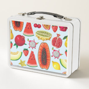Lunch Box Fruits Exotiques : Imprimé tendance sans couture.