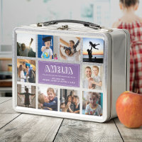 Fun Custom Kids Name Family Photo Collage Purple