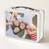 Lunch Box Fun Custom Kids Nom Famille Photo Collage Rose (Dos)